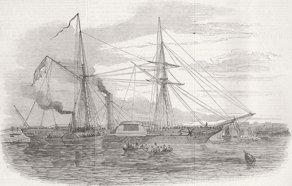 CHESHIRE. Govt iron ship, Birkenhead 1846 old antique vintage print picture